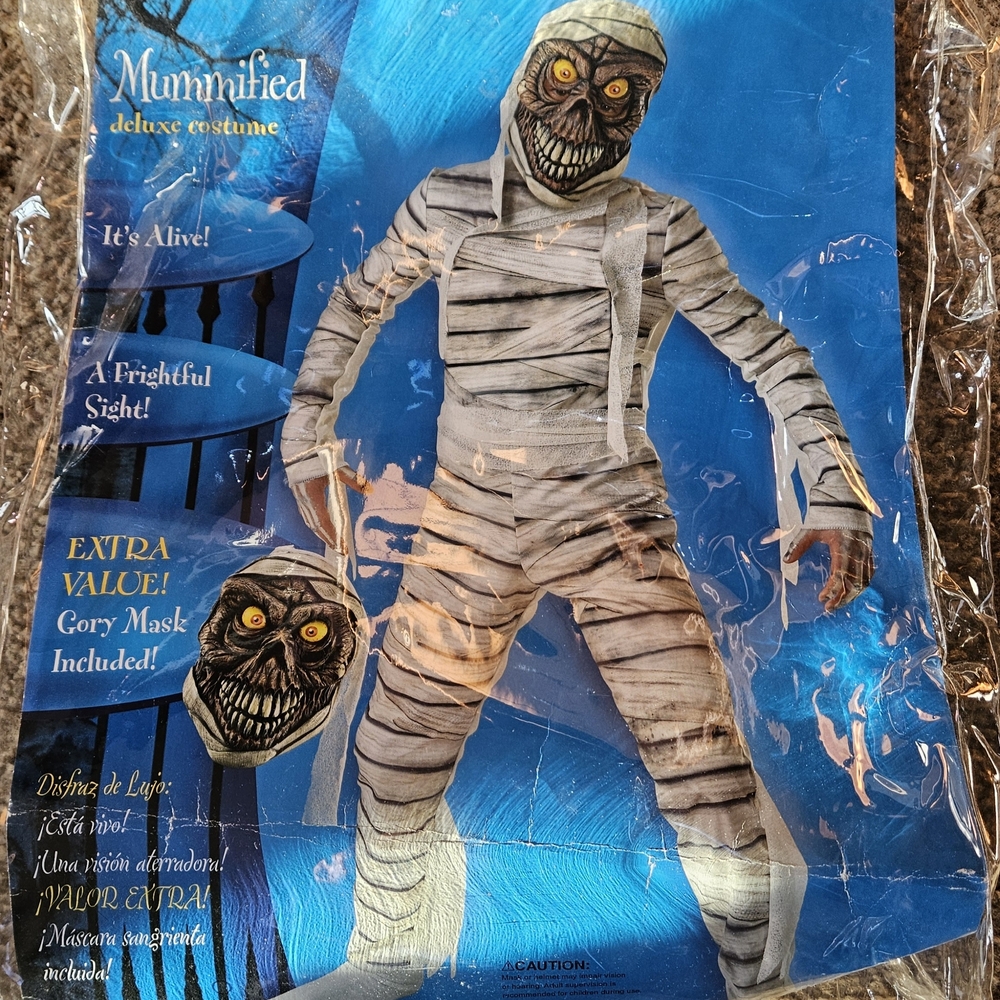 Mummified Deluxe Kids Costume with Mask - White